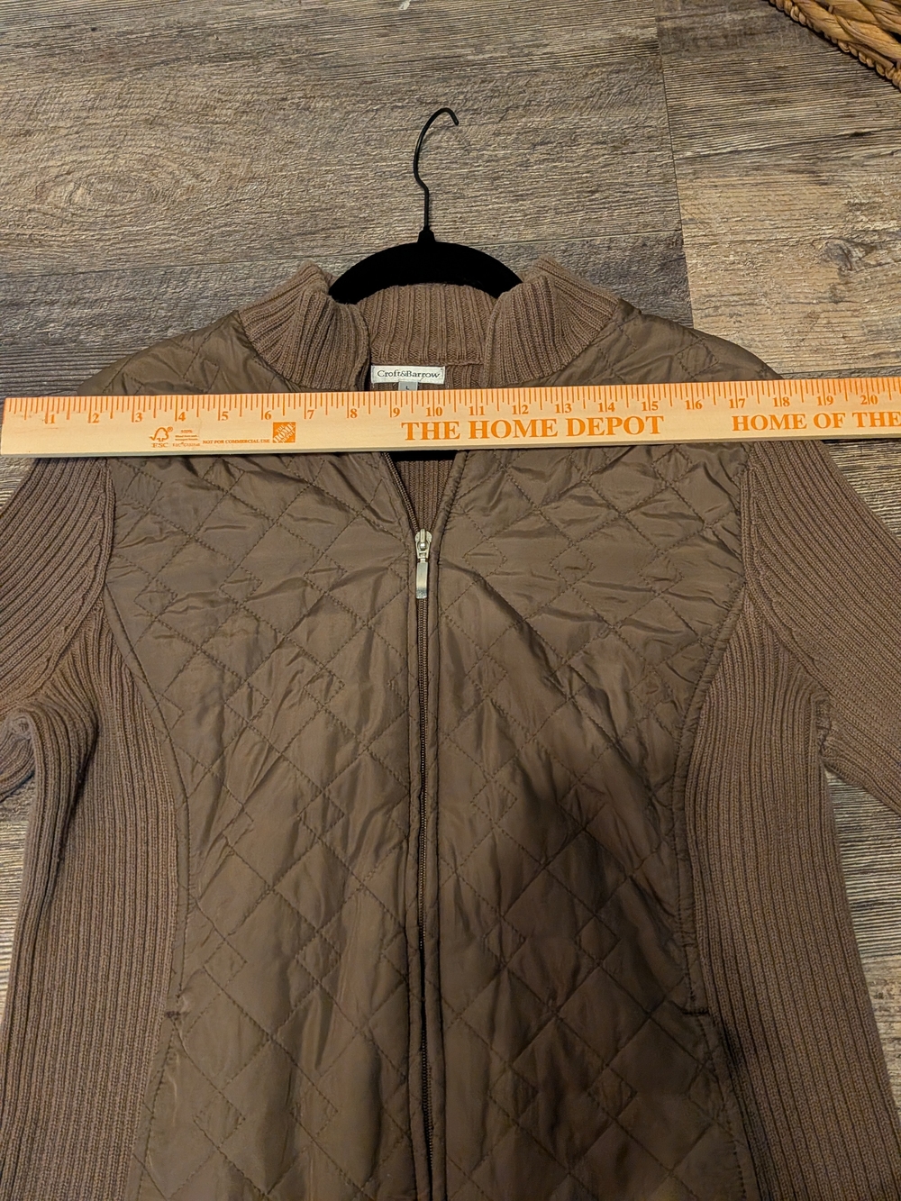 croft & barrow Quilted Zip-Front Jacket - Brown - Picture 7 of 10